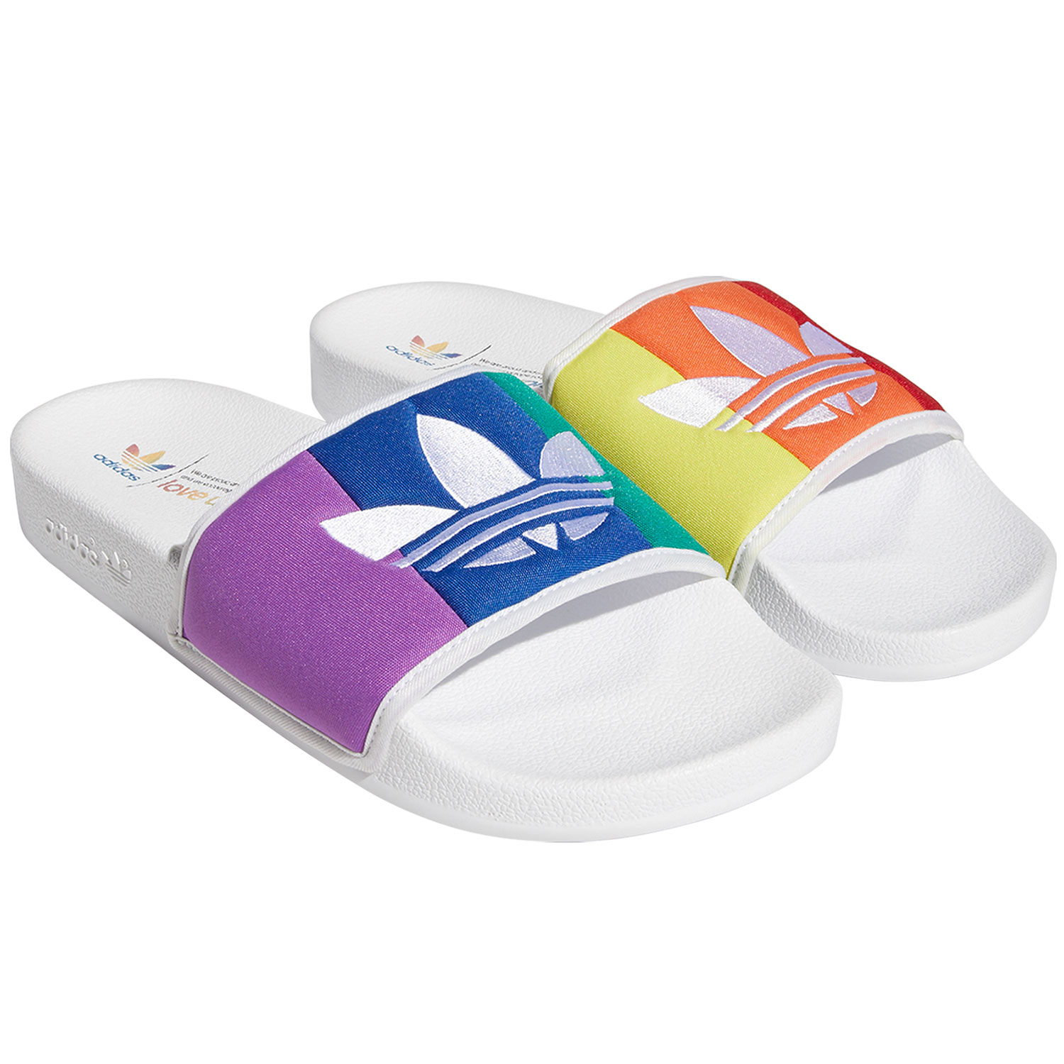 adidas Originals Adilette Pride Badeschuhe weiß bunt EF2317 adidas Originals Adilette Pride Badeschuhe weiß bunt EF2317